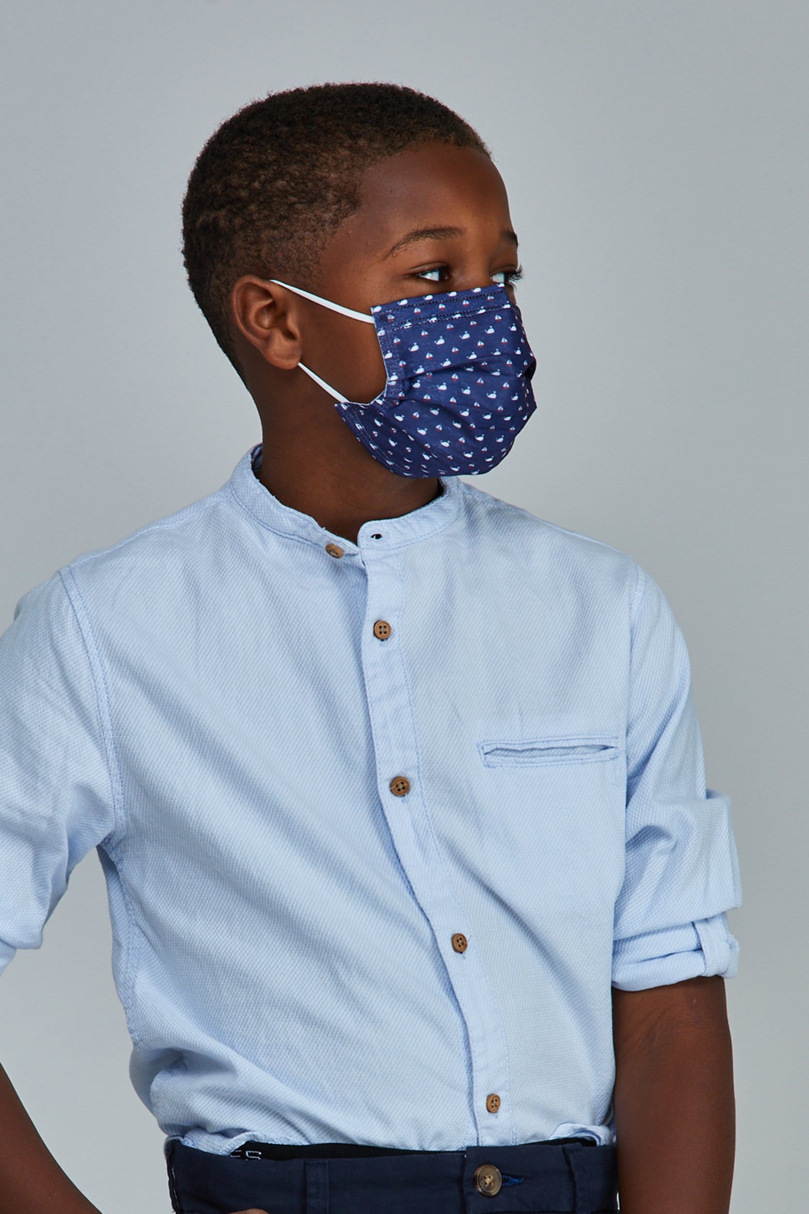 Side View of the MASKC™ Kids Nautical Face Mask