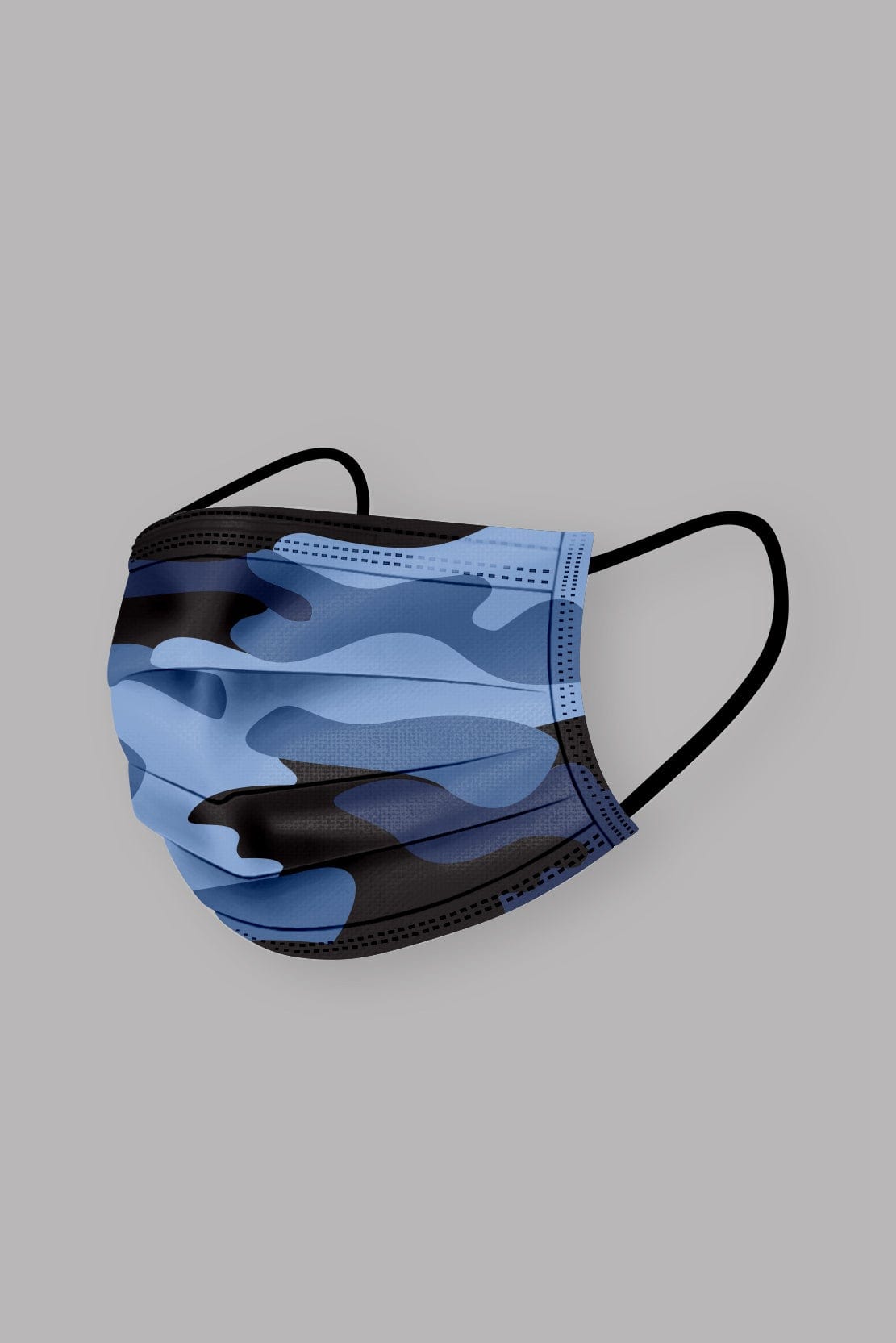 Blue Camo Face Masks - 10 Pack