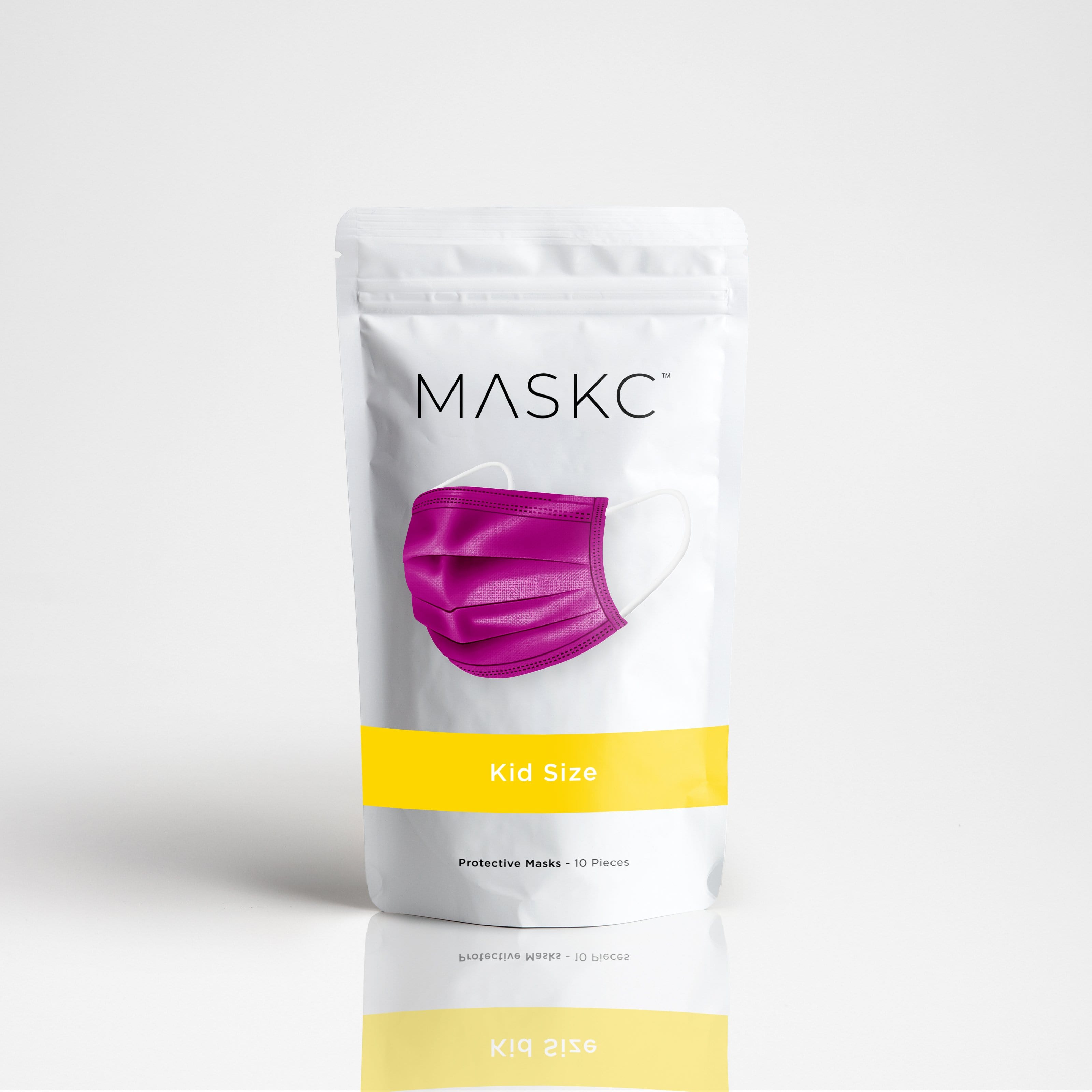 10 Pack of MASKC™ Kids Magenta Face Mask